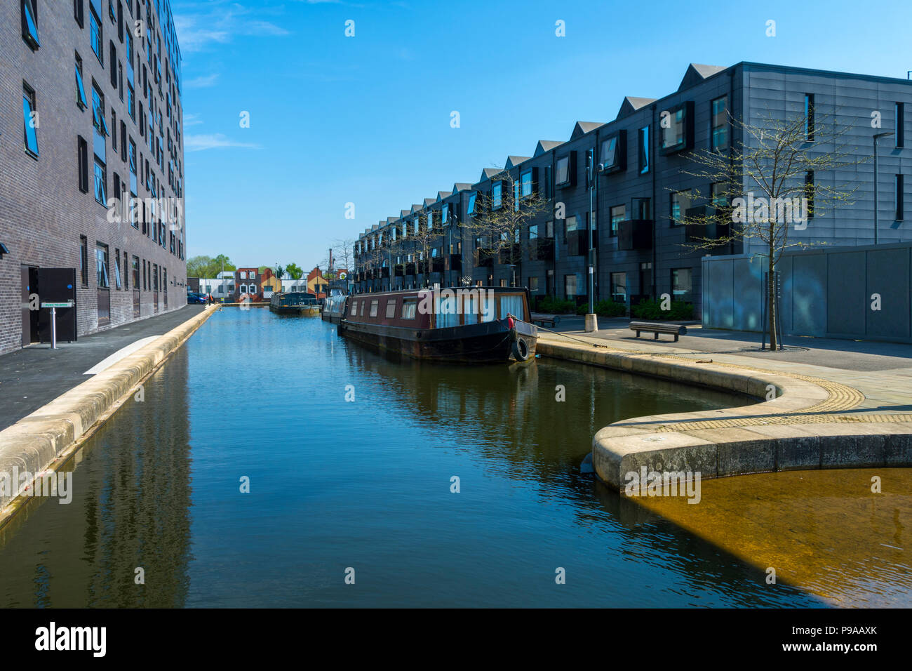 La Chambre logement modulaire (développement), à l'Urban Splash le champ de coton marina, Nouveau, Islington, 4Rs Salford-manchester Manchester, Royaume-Uni Banque D'Images