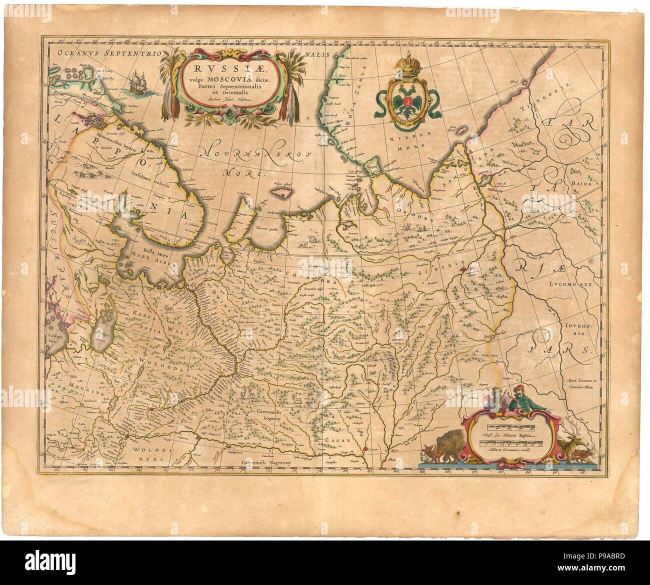 Carte de la Russie (De : Theatrum Orbis Terrarum...). Musée : collection privée. Banque D'Images