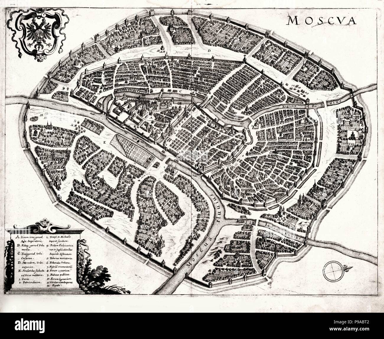 Carte de Moscou. Musée : collection privée. Banque D'Images