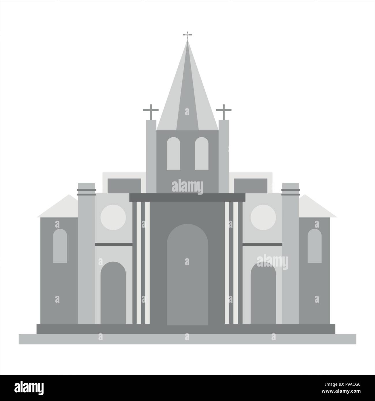 L'icône de l'église. Gris illustration de vecteur de l'église Illustration de Vecteur