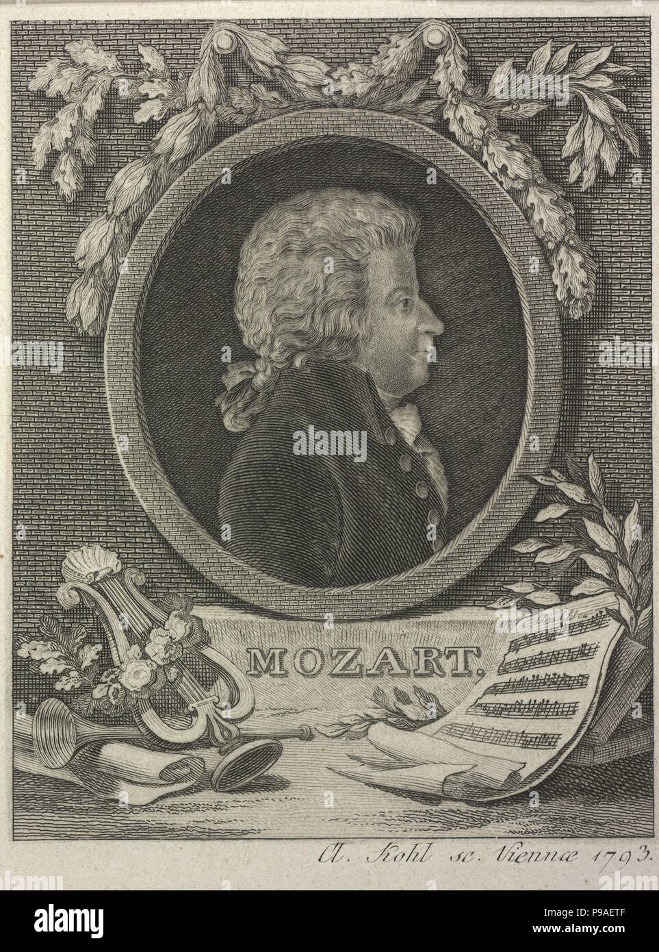 Wolfgang Amadeus Mozart. Musée : collection privée. Banque D'Images