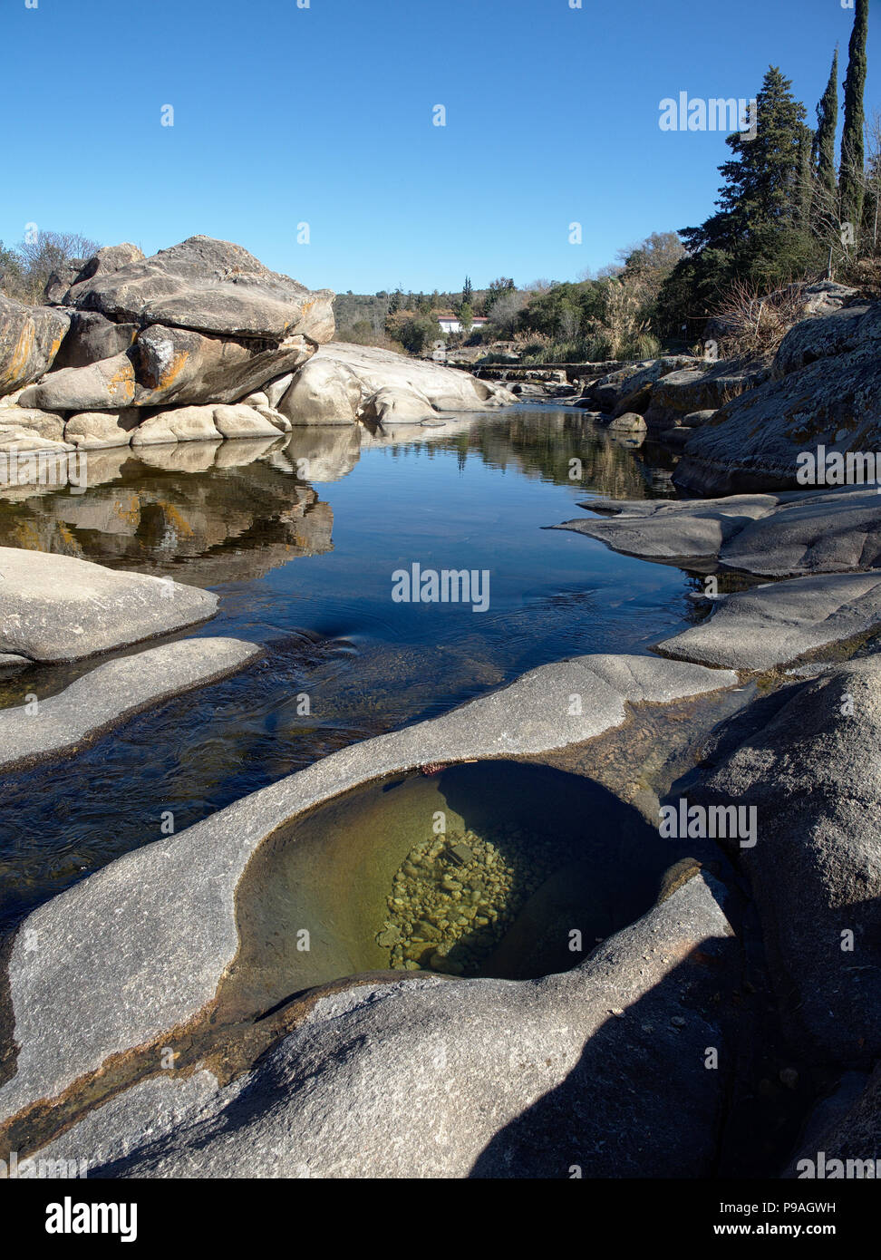 Vue de Los Chiorrillos river, à Cabalango, Cordoba, Argentine Banque D'Images