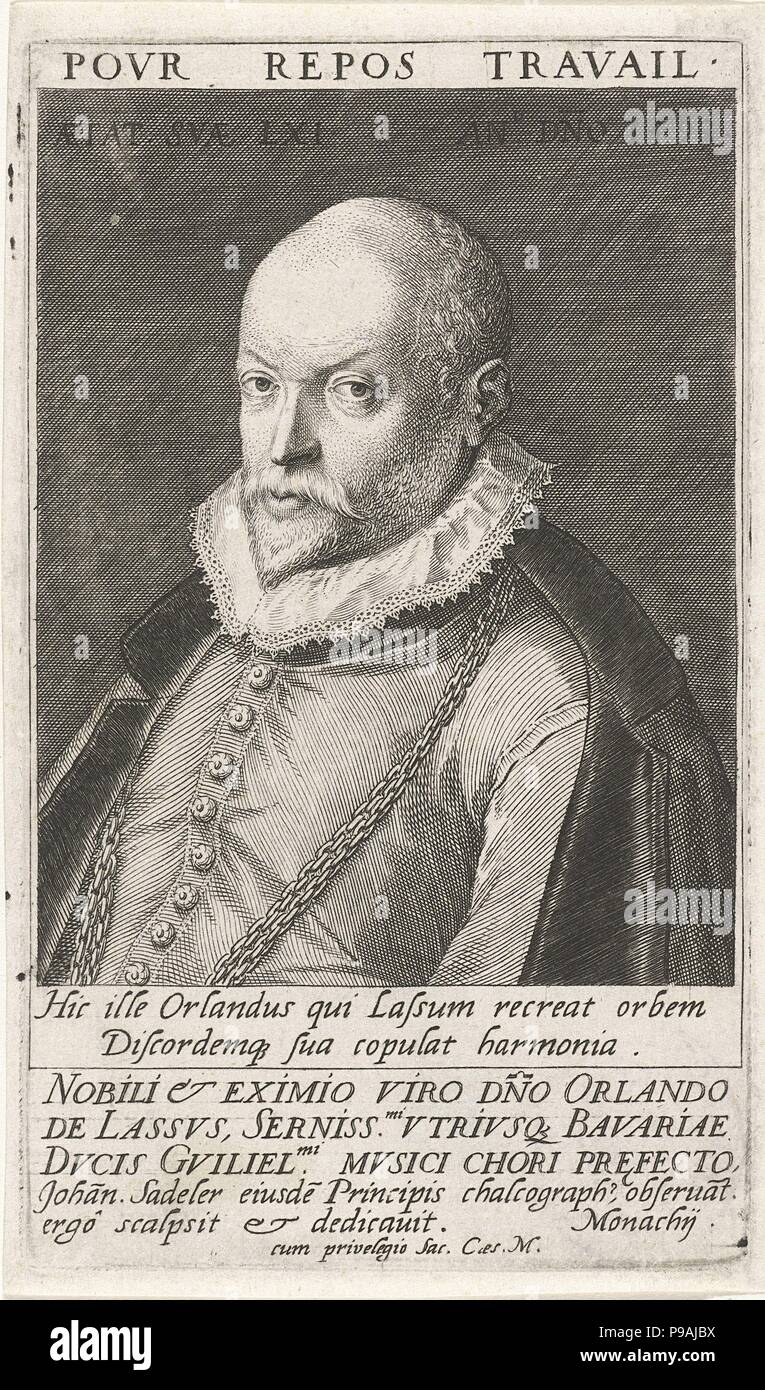 Portrait du compositeur Orlando di Lasso (1532-1594). Musée : Rijksmuseum, Amsterdam. Banque D'Images