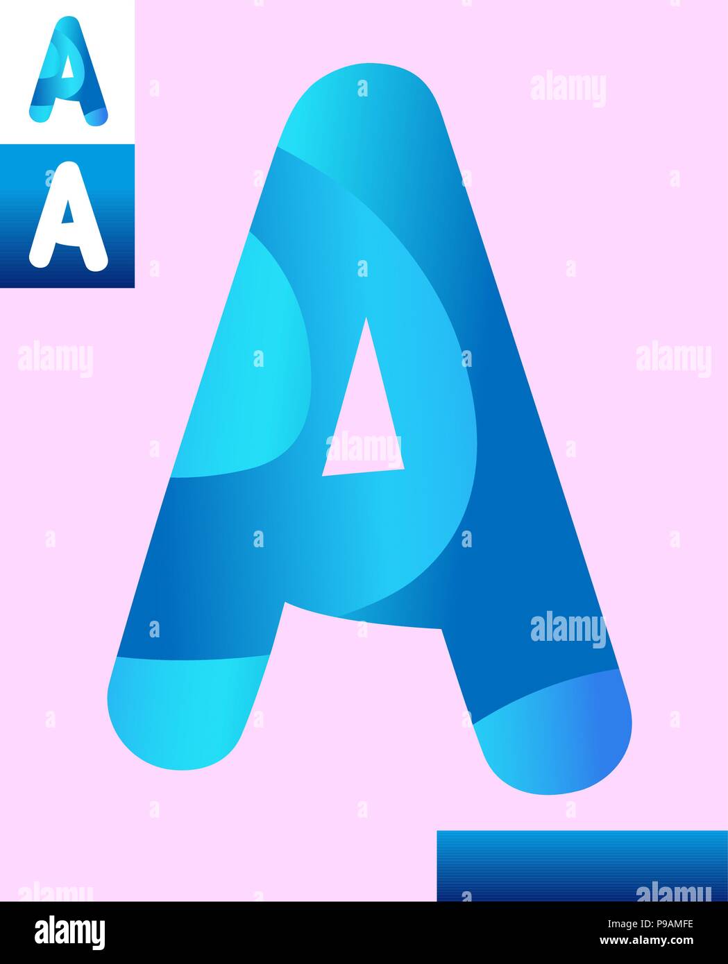 Cartoon Illustration de la lettre d'un Alphabet moderne Design Illustration de Vecteur