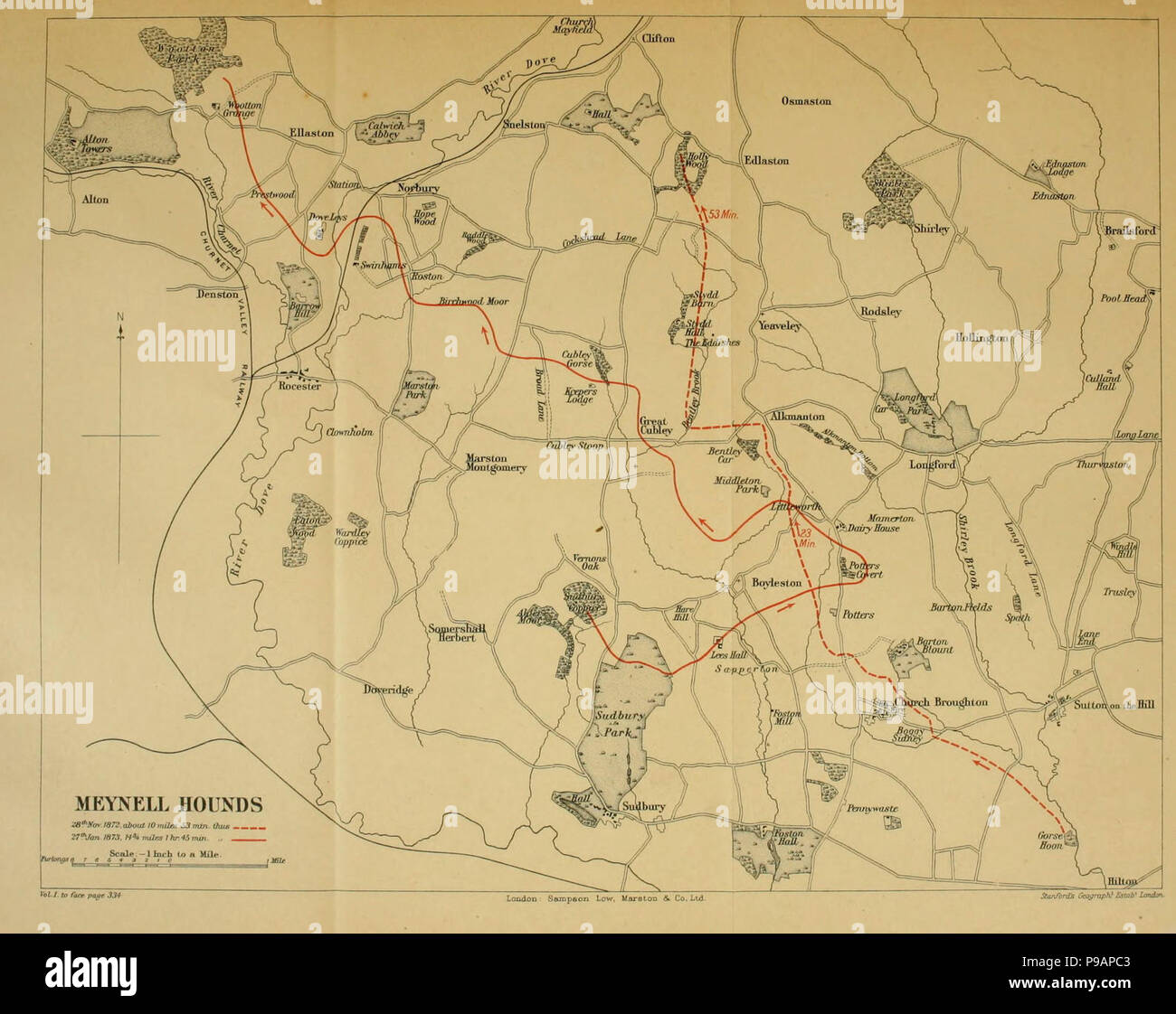 Une histoire de l'Meynell hounds et pays, 1780-1901 . Banque D'Images