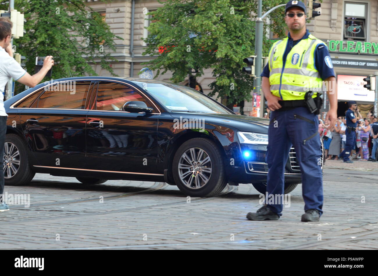 Helsinki, Finlande. 16 juillet 2018. Le Président américain Donald Trump et le président russe Vladimir Poutine s'est réuni à Helsinki avant de sommet d'Helsinki 2018 : Crédit S Rb/Alamy Live News Banque D'Images