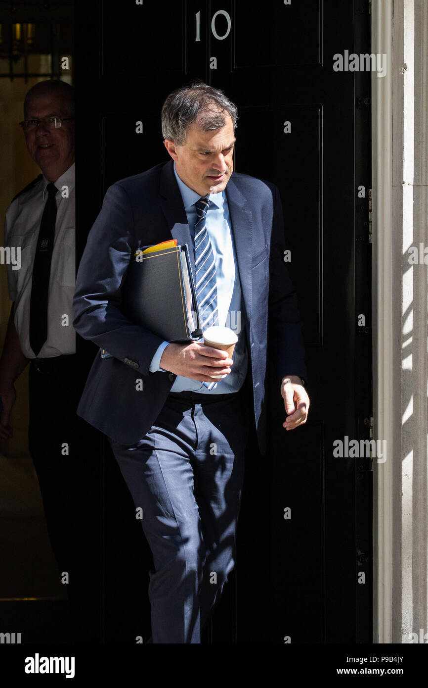 Londres, Royaume-Uni. 17 juillet, 2018. Julian Smith MP, whip en chef, feuilles 10, Downing Street, à la suite de la dernière réunion du Cabinet avant les vacances d'été. Credit : Mark Kerrison/Alamy Live News Banque D'Images