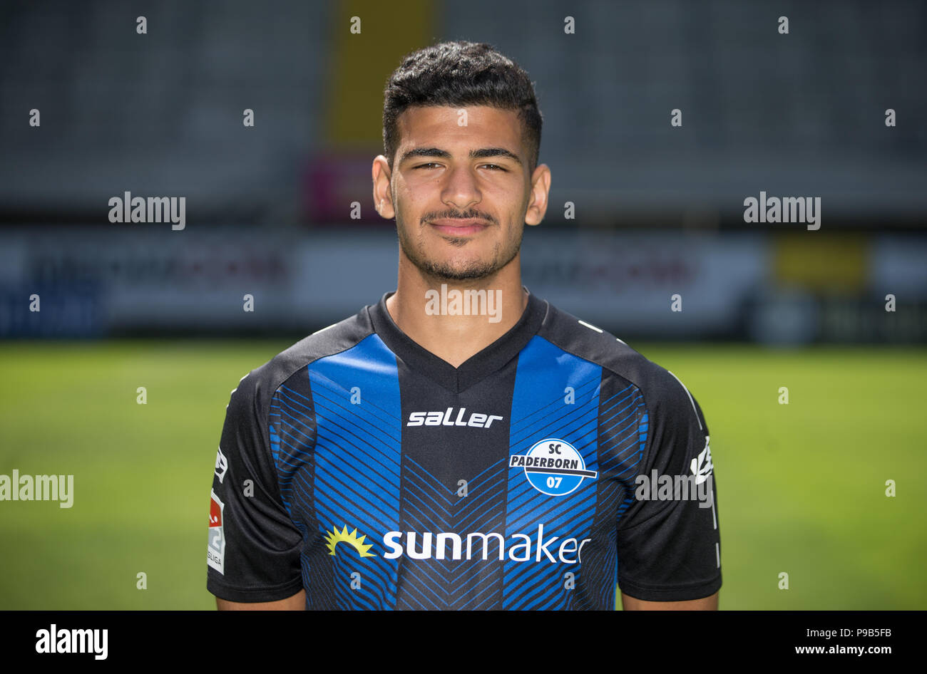 Paderborn, Allemagne. Le 13 juillet, 2018. 13.07.2018, en Rhénanie du Nord-Westphalie, Paderborn : Football 2. Bundesliga : séance photo SC Paderborn pour la saison 2018/19 dans l'Arène de Benteler : Mohamed Drager, joueur. Credit : Friso Gentsch/dpa | dans le monde d'utilisation/dpa/Alamy Live News Banque D'Images