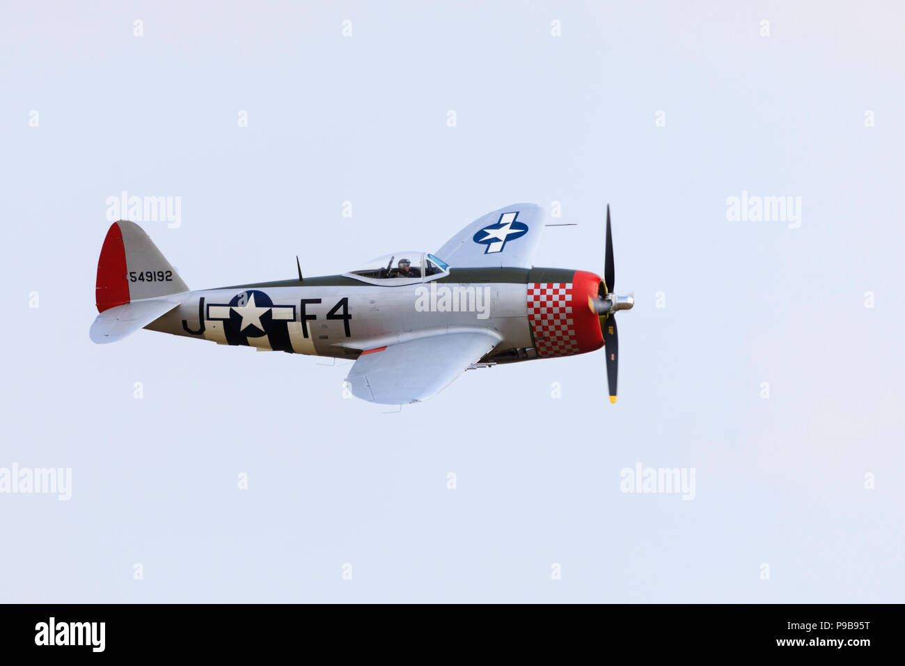 American WW2 Thunderbolt République P47D fighter voler. Banque D'Images