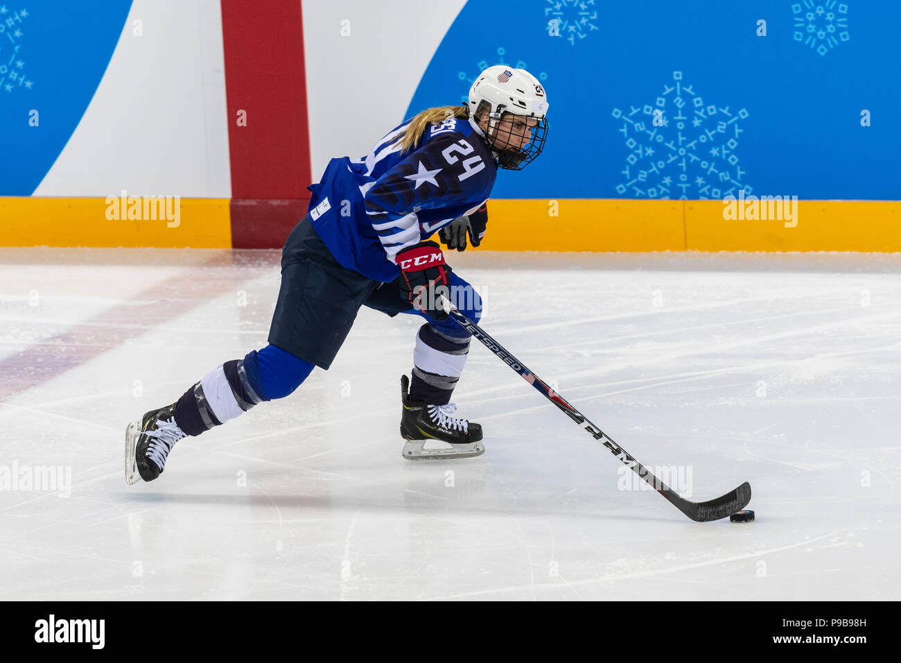 Dani Cameranesi (USA) au cours de la médaille d'or jeu de hockey sur glace Etats-unis contre le Canada aux Jeux Olympiques d'hiver de PyeongChang 2018 Banque D'Images