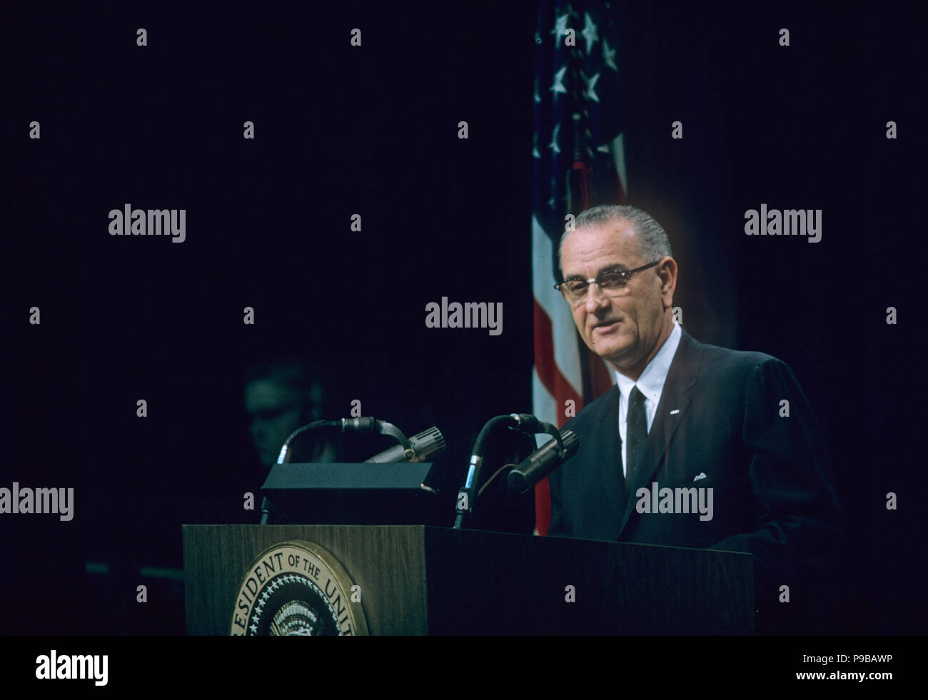 LYNDON B. JOHNSON (1908-1973) en tant que 36e président des États-Unis vers 1964 Banque D'Images