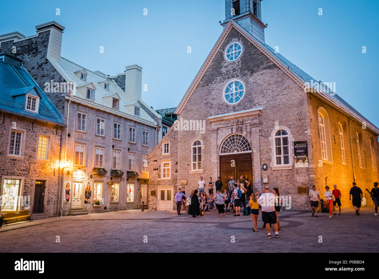 Place Royale, la ville de Québec est l'endroit où Samuel de Champlain débarque en 1608 et a fondé le premier établissement français en Amérique du Nord Banque D'Images