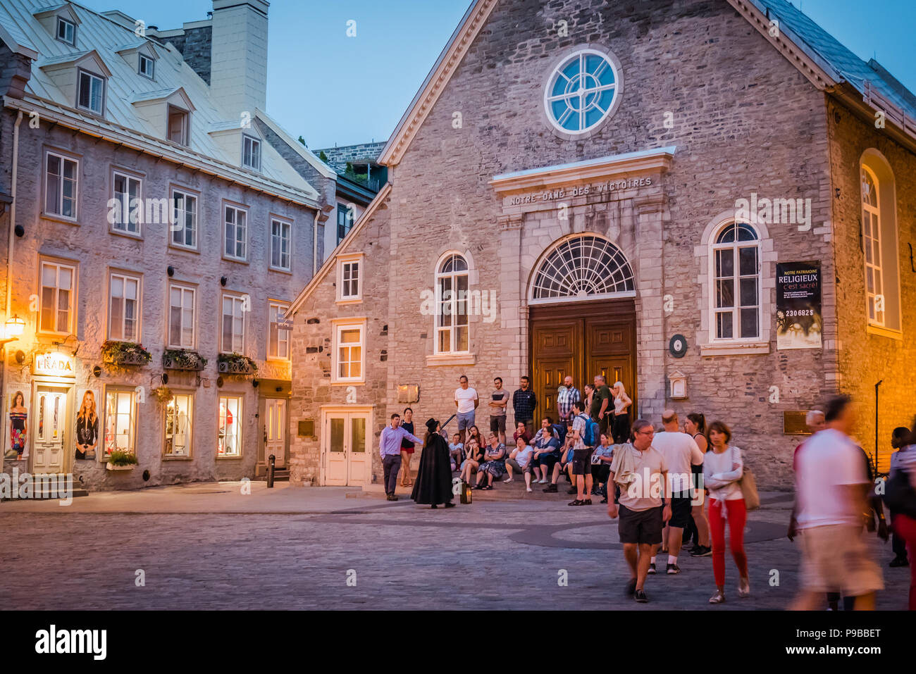 Place Royale, la ville de Québec est l'endroit où Samuel de Champlain débarque en 1608 et a fondé le premier établissement français en Amérique du Nord Banque D'Images