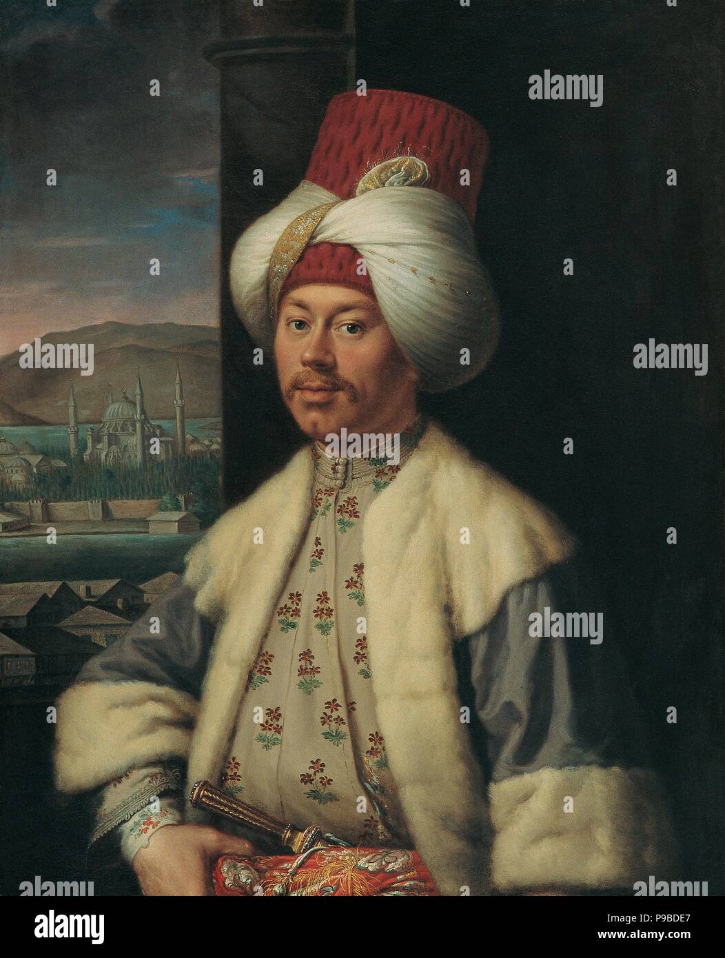 Portrait d'un costume européen en turc. Musée : le Musée Pera, Istanbul. Banque D'Images