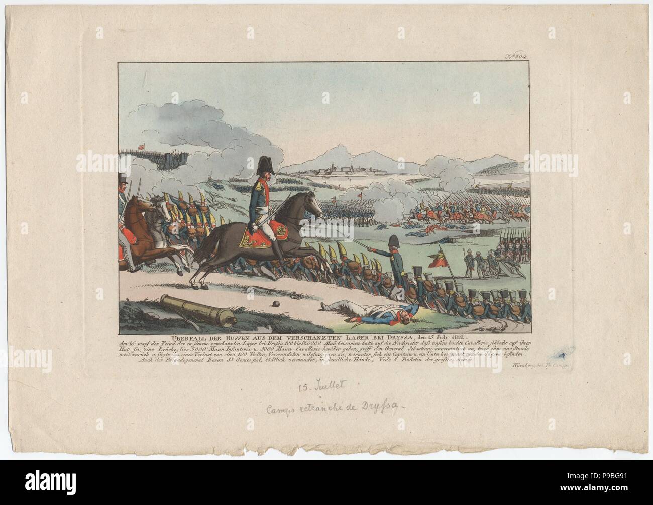 Attaque russe du camp retranché à Dryssa le 15 juillet 1812. Musée : collection privée. Banque D'Images