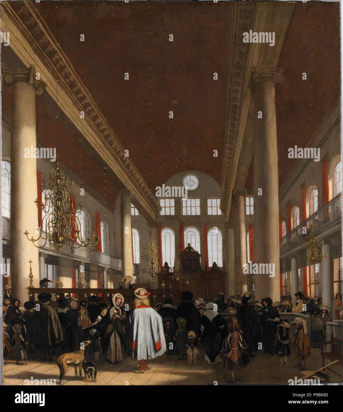 Intérieur de la synagogue portugaise d'Amsterdam. Musée : Rijksmuseum, Amsterdam. Banque D'Images