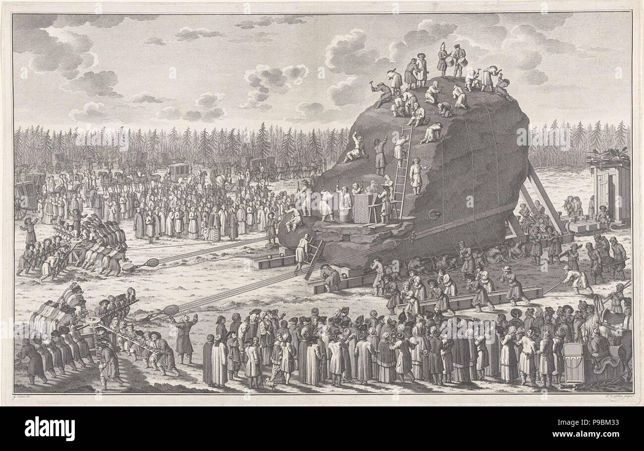 Les transports de la Thunder-stone en présence de Catherine II le 20 janvier 1770. Musée : Musée d'histoire de l'État de Moscou. Banque D'Images