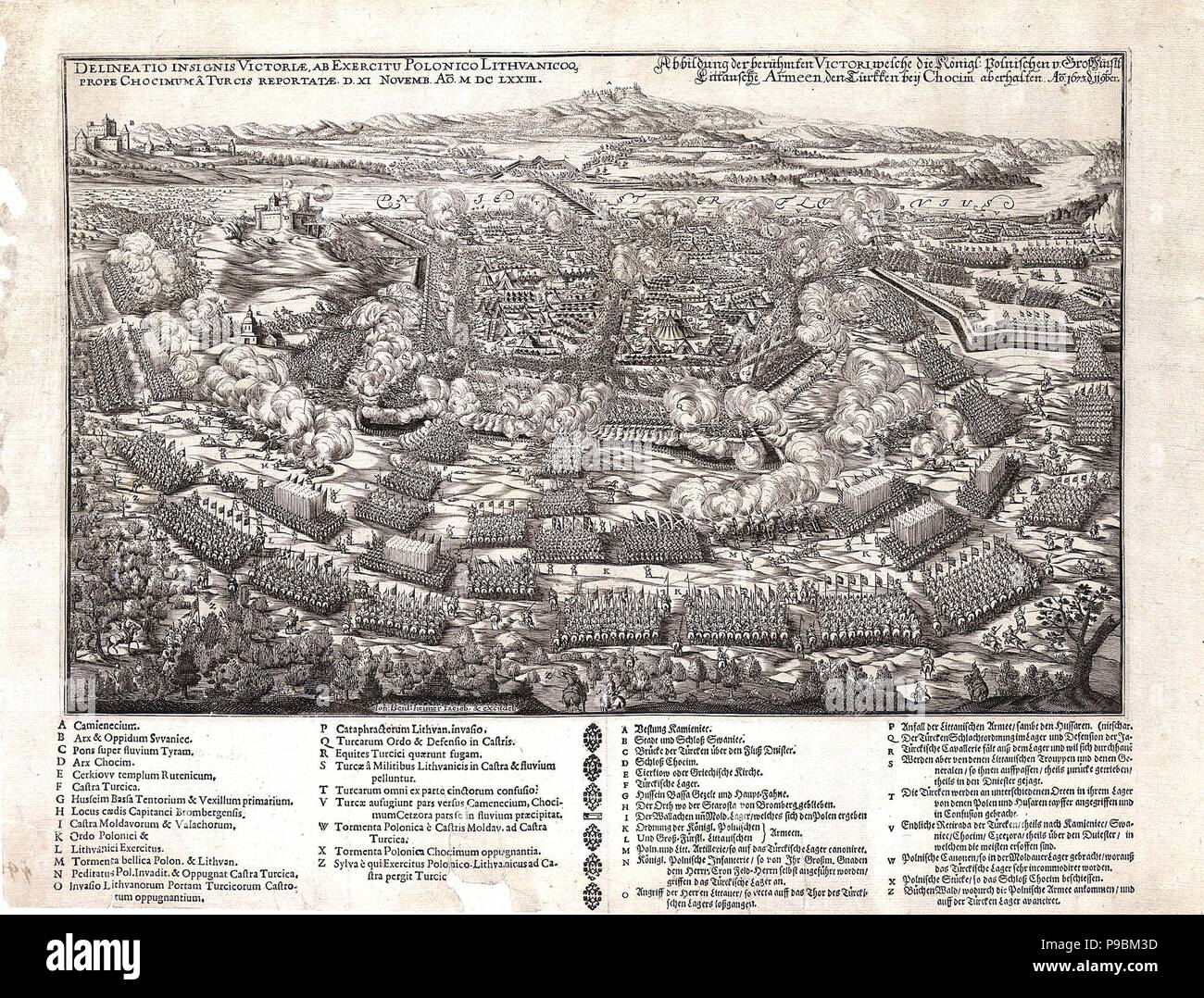 La bataille de Khotin le 11 novembre 1673. Musée : collection privée. Banque D'Images