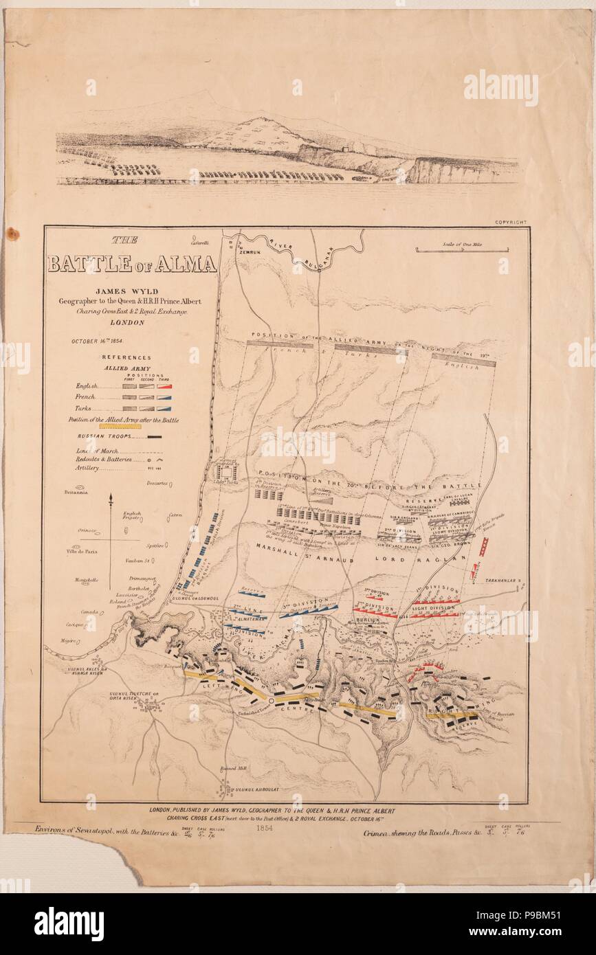 La bataille de l'Alma le 20 septembre 1854. Musée : collection privée. Banque D'Images