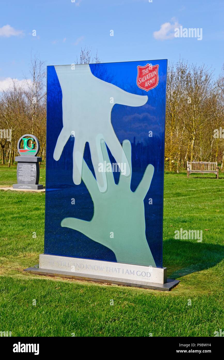 Le mémorial de l'Armée du Salut au National Memorial Arboretum, Alrewas, Staffordshire, Angleterre, Royaume-Uni, Europe de l'Ouest. Banque D'Images