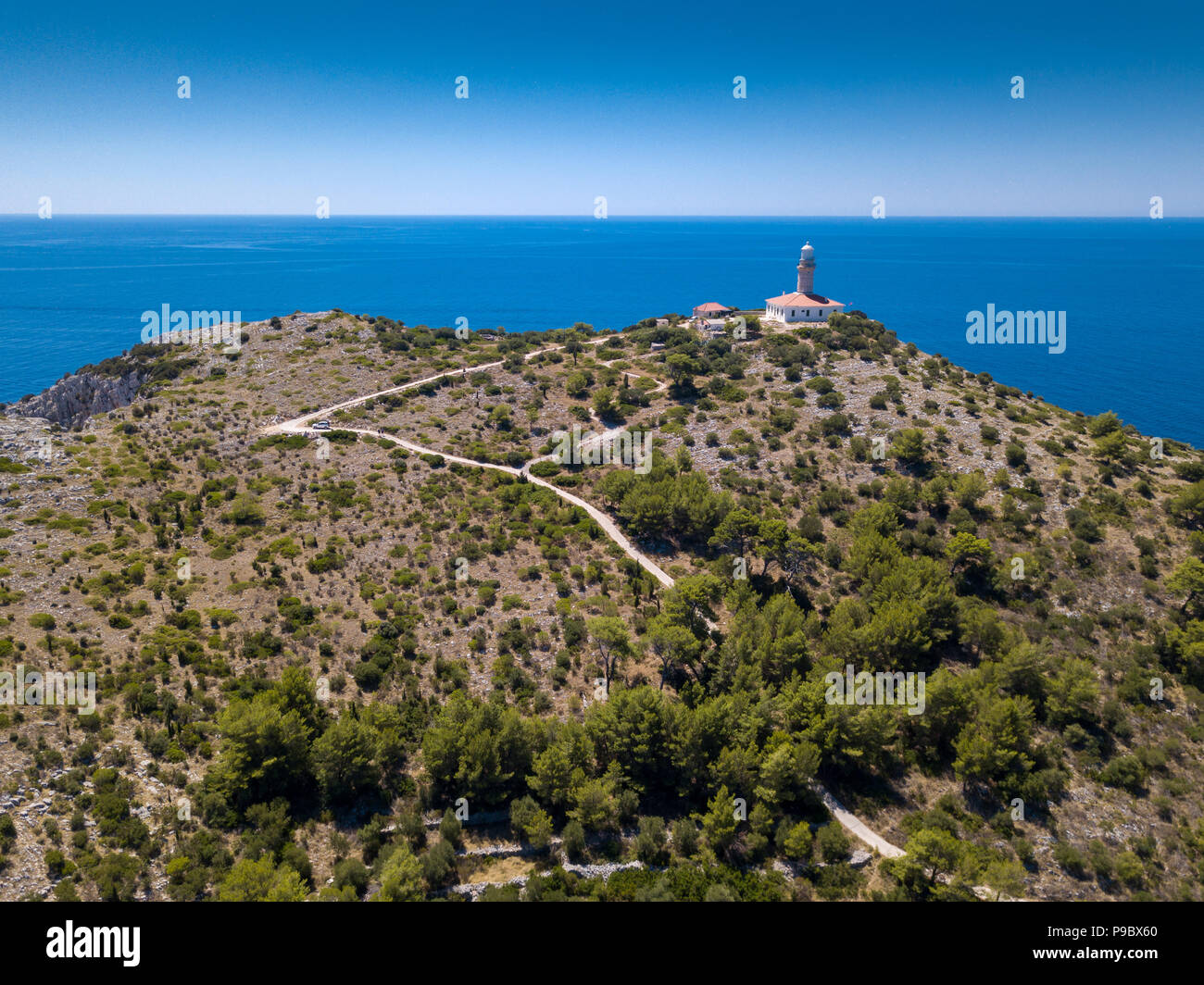 Vue aérienne de l'île de Lastovo Banque D'Images