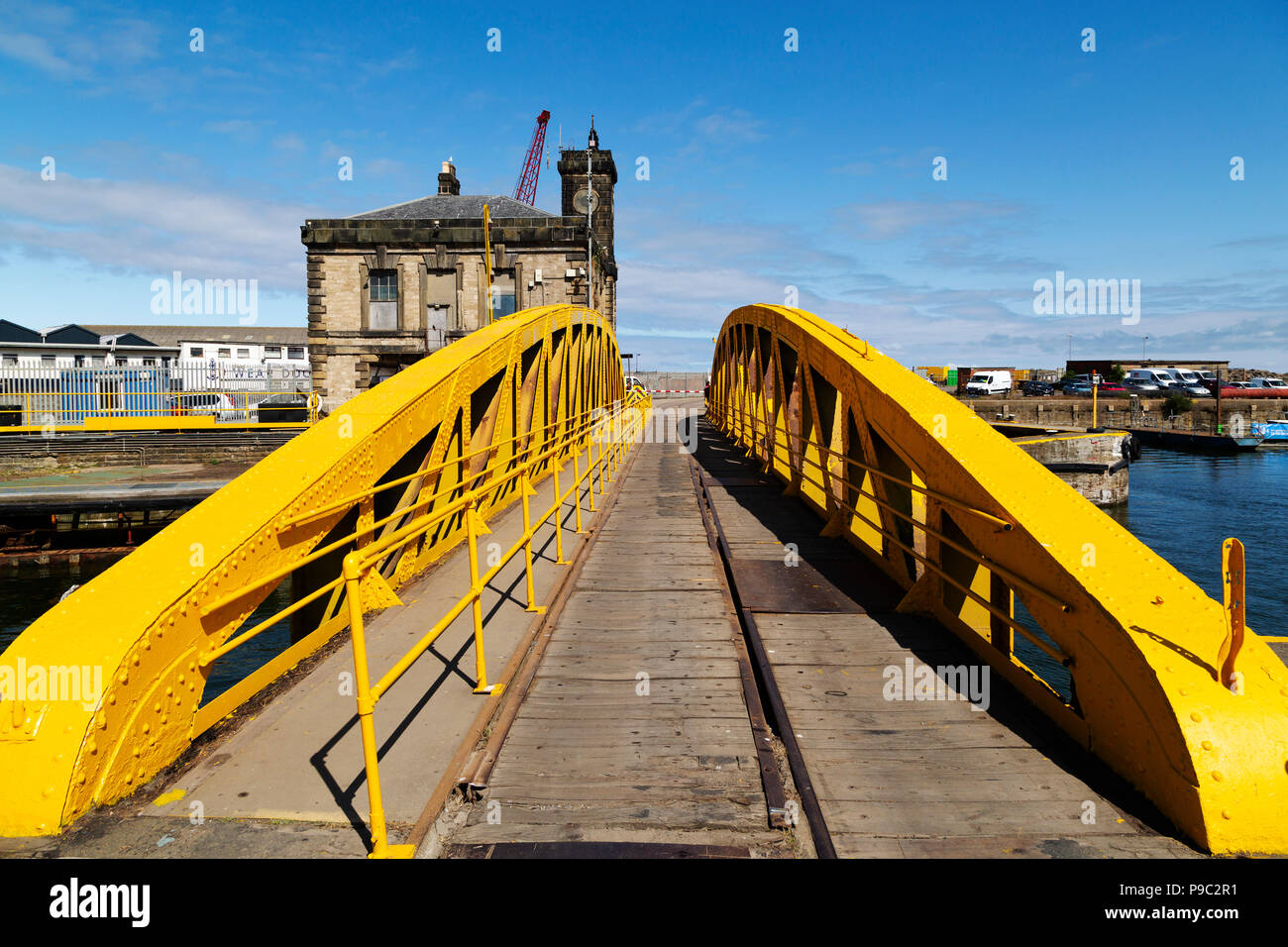 Le pont tournant de Gladstone au Port de Sunderland, dans le nord-est de l'Angleterre. Le pont traverse à l'usure de l'Arsenal. Banque D'Images