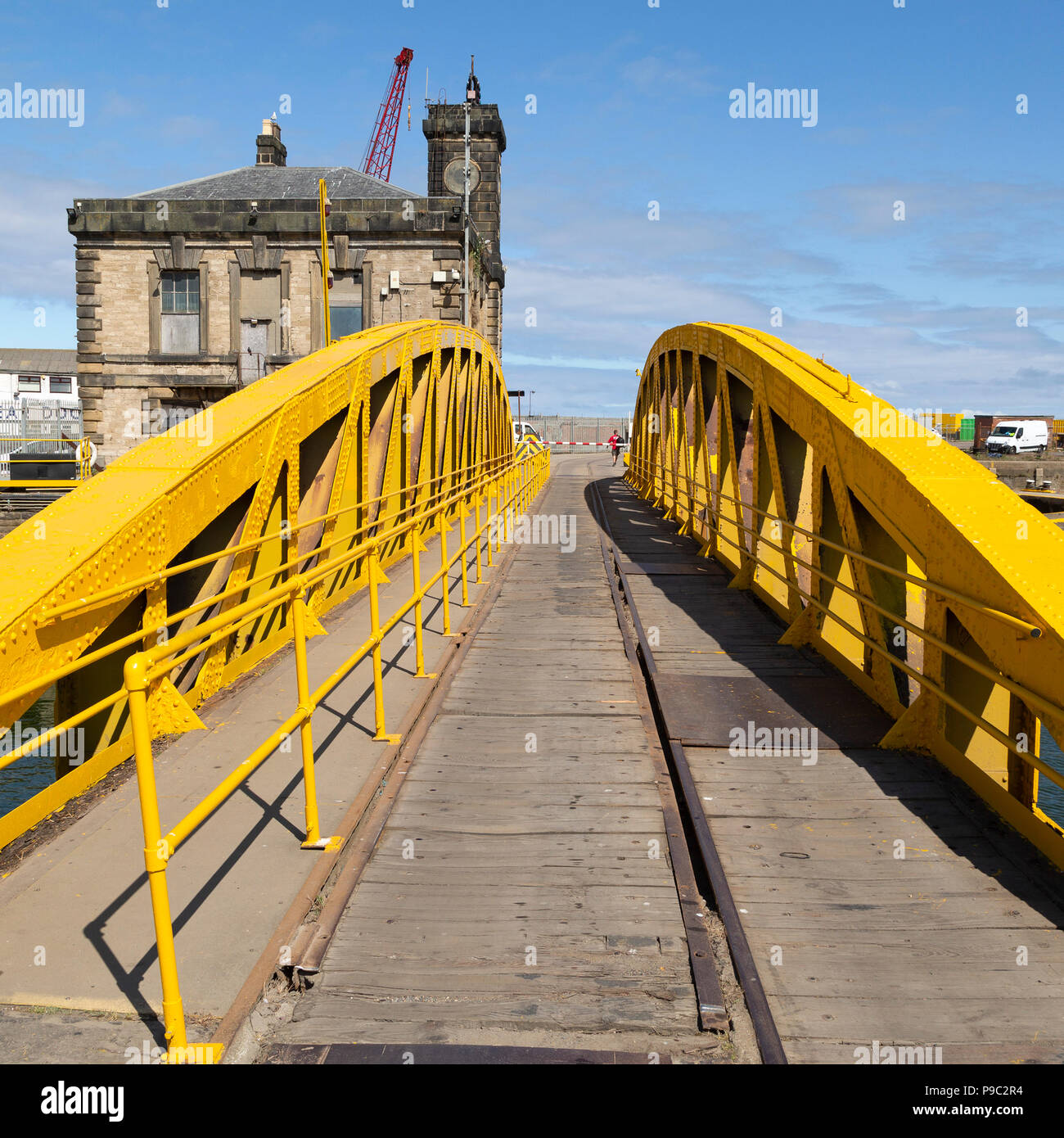 Le pont tournant de Gladstone au Port de Sunderland, dans le nord-est de l'Angleterre. Le pont traverse à l'usure de l'Arsenal. Banque D'Images