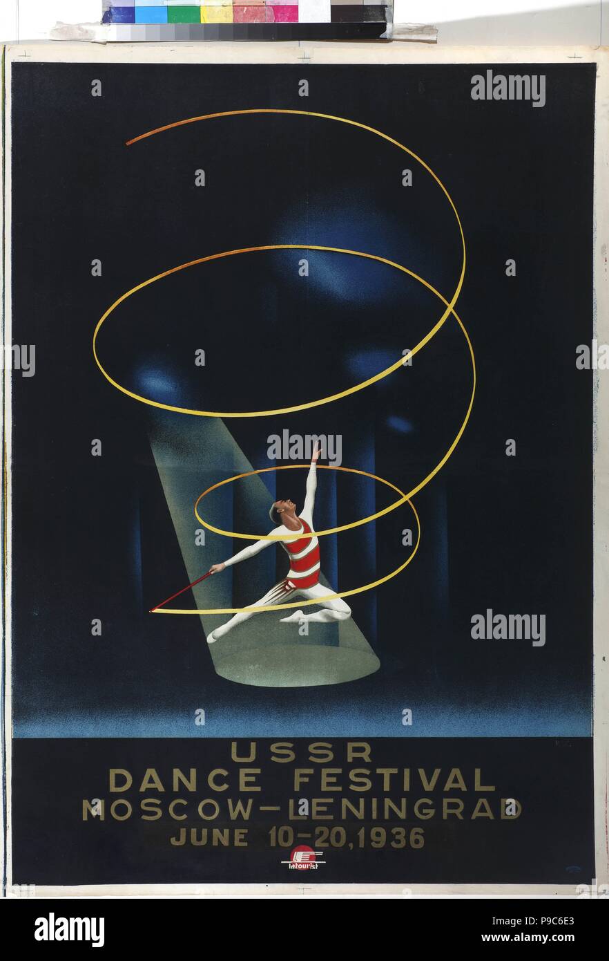 Festival de Danse de l'URSS, Moscou, Leningrad (Affiche de l'Intourist company). Musée : Bibliothèque d'État de Russie, Moscou. Banque D'Images