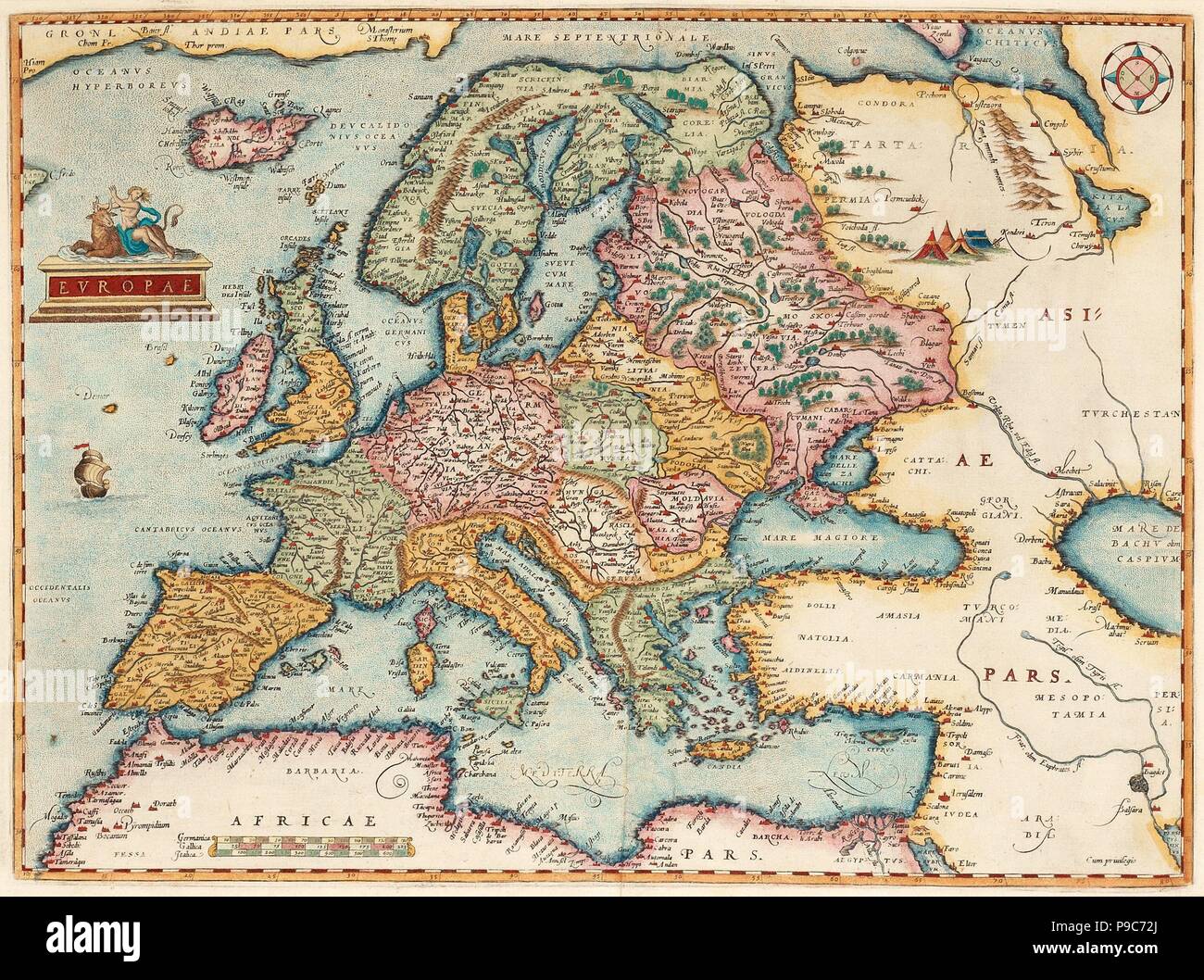 Europae (De : Theatrum Orbis Terrarum). Musée : collection privée. Banque D'Images