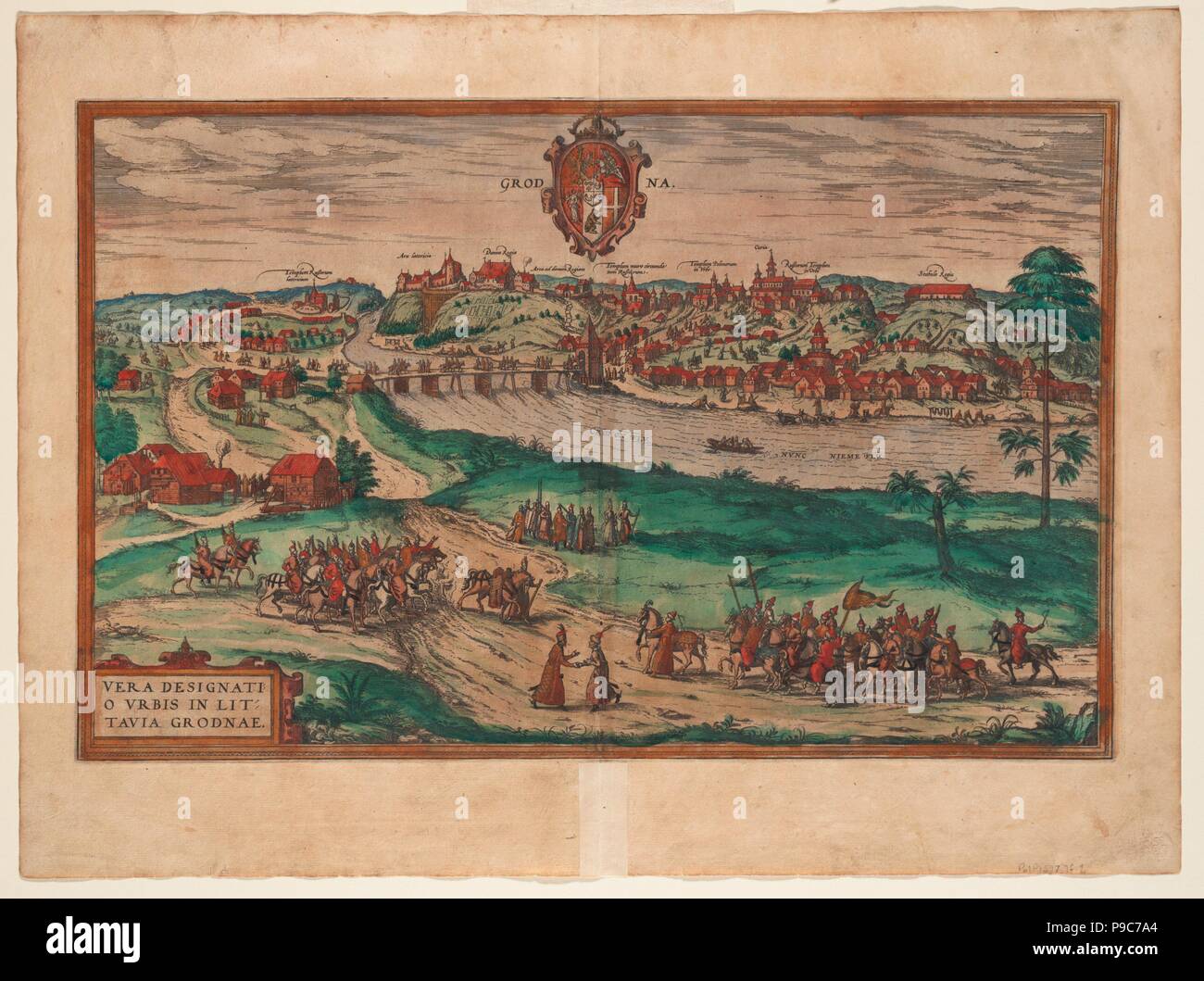 (De Grodno : Civitates orbis terrarium). Musée : collection privée. Banque D'Images
