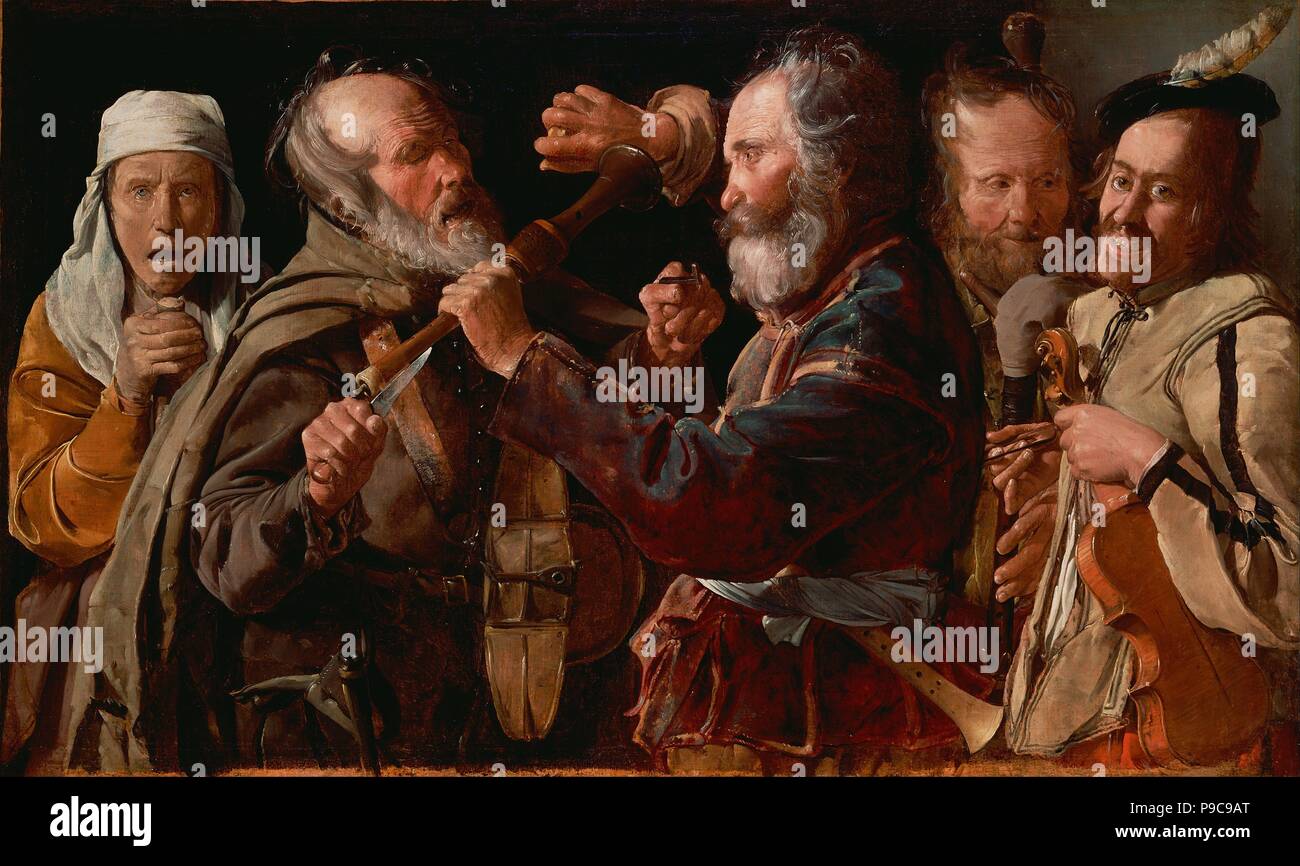 La bagarre des musiciens. Musée : J. Paul Getty Museum, Los Angeles. Banque D'Images