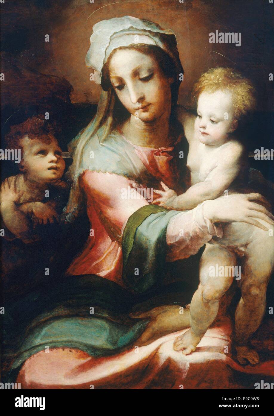 La Vierge et l'enfant avec Jean le Baptiste. Musée : Galerie d'Art de Nouvelle-Galles du Sud. Banque D'Images