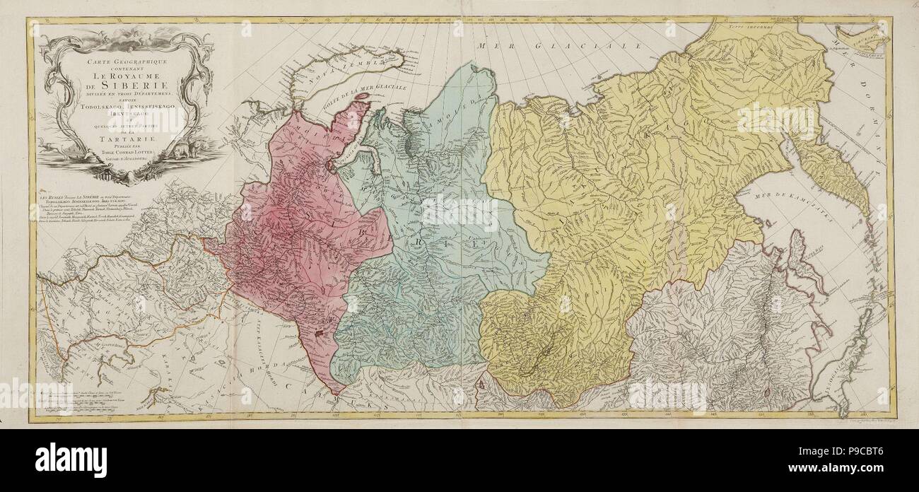 La carte de l'Empire russe. Musée : collection privée. Banque D'Images