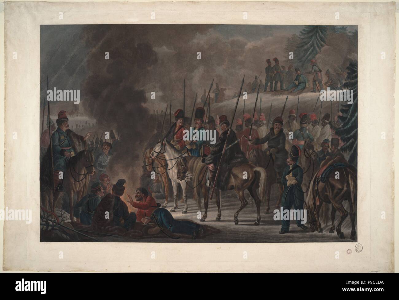 Les cosaques russes. Musée : collection privée. Banque D'Images