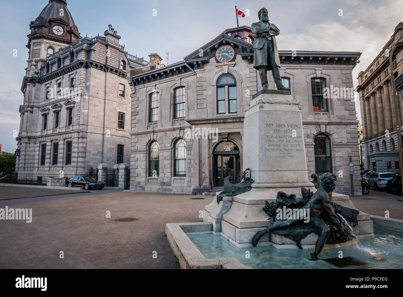 John Young monument Vieux Montréal Banque D'Images