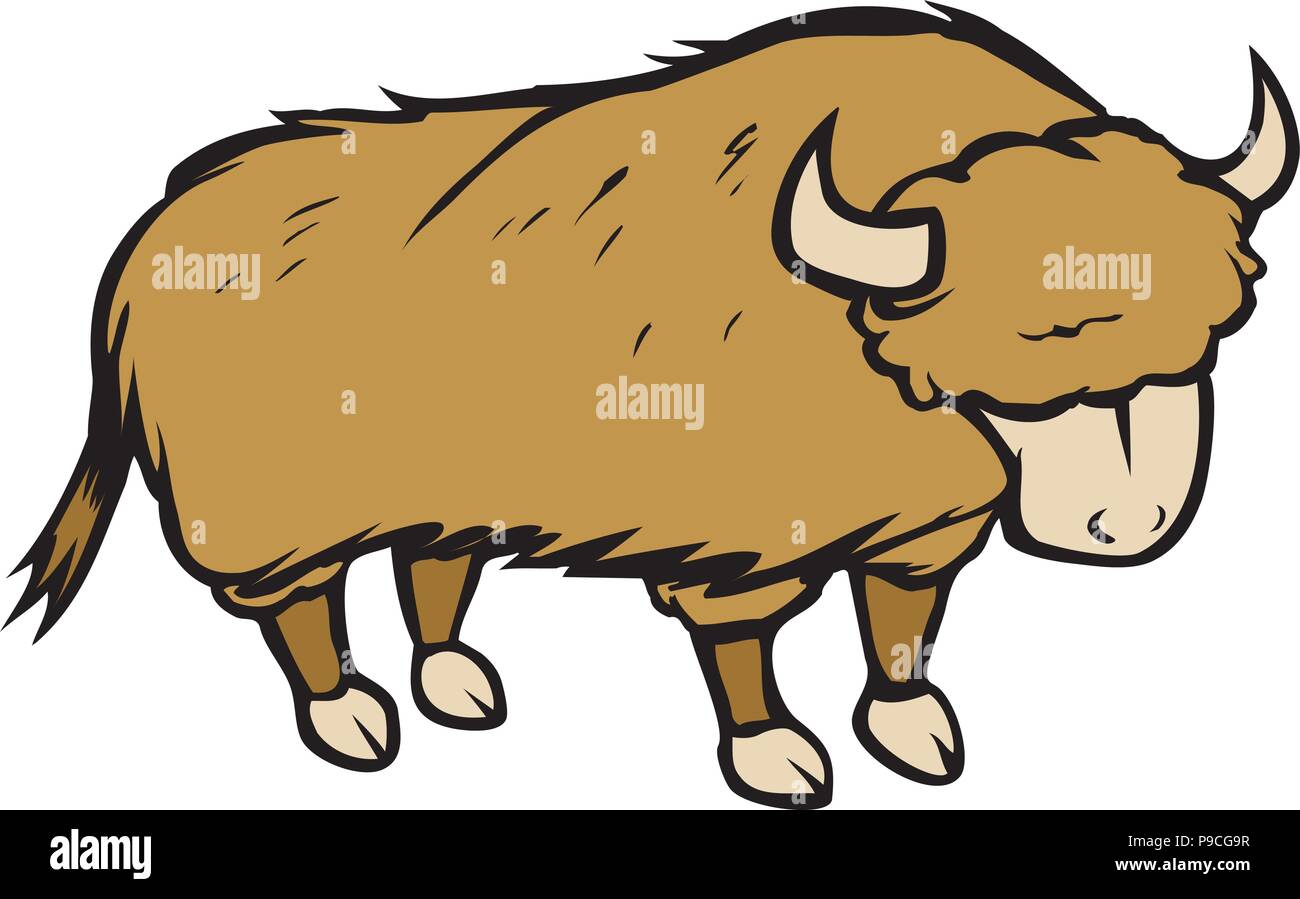 Cartoon vector illustration d'un bison Illustration de Vecteur