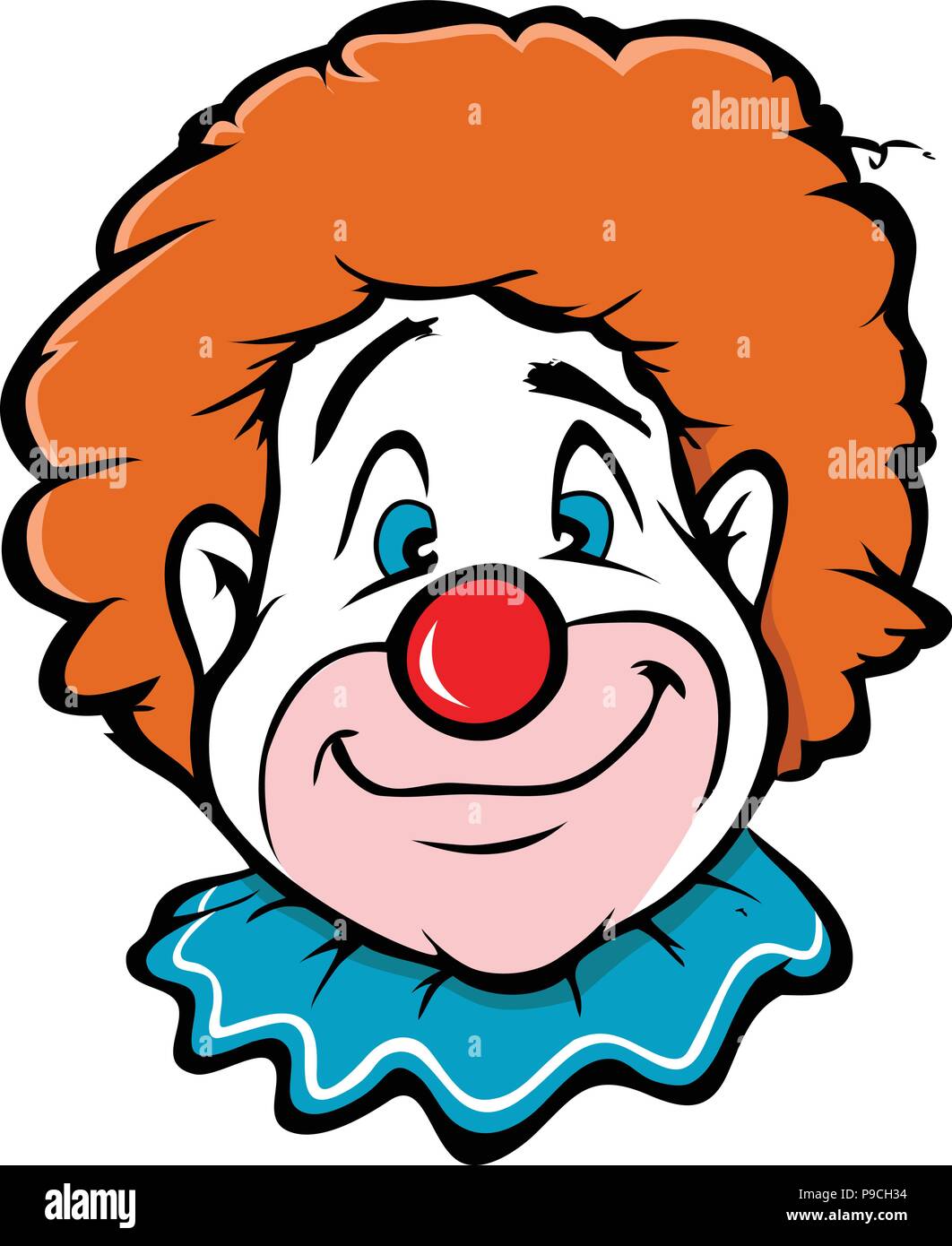 Cartoon vector illustration d'une tête de clown Illustration de Vecteur