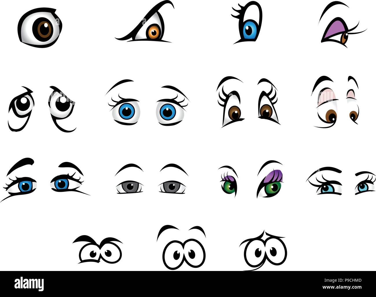Cartoon vector illustration d'une collection d'yeux Illustration de Vecteur
