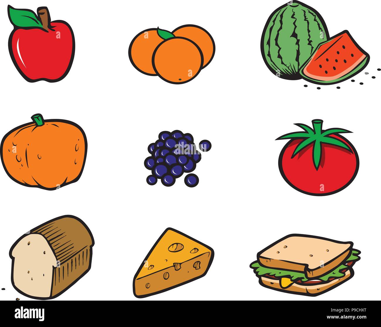 Cartoon vector illustration d'une collecte de denrées alimentaires Illustration de Vecteur
