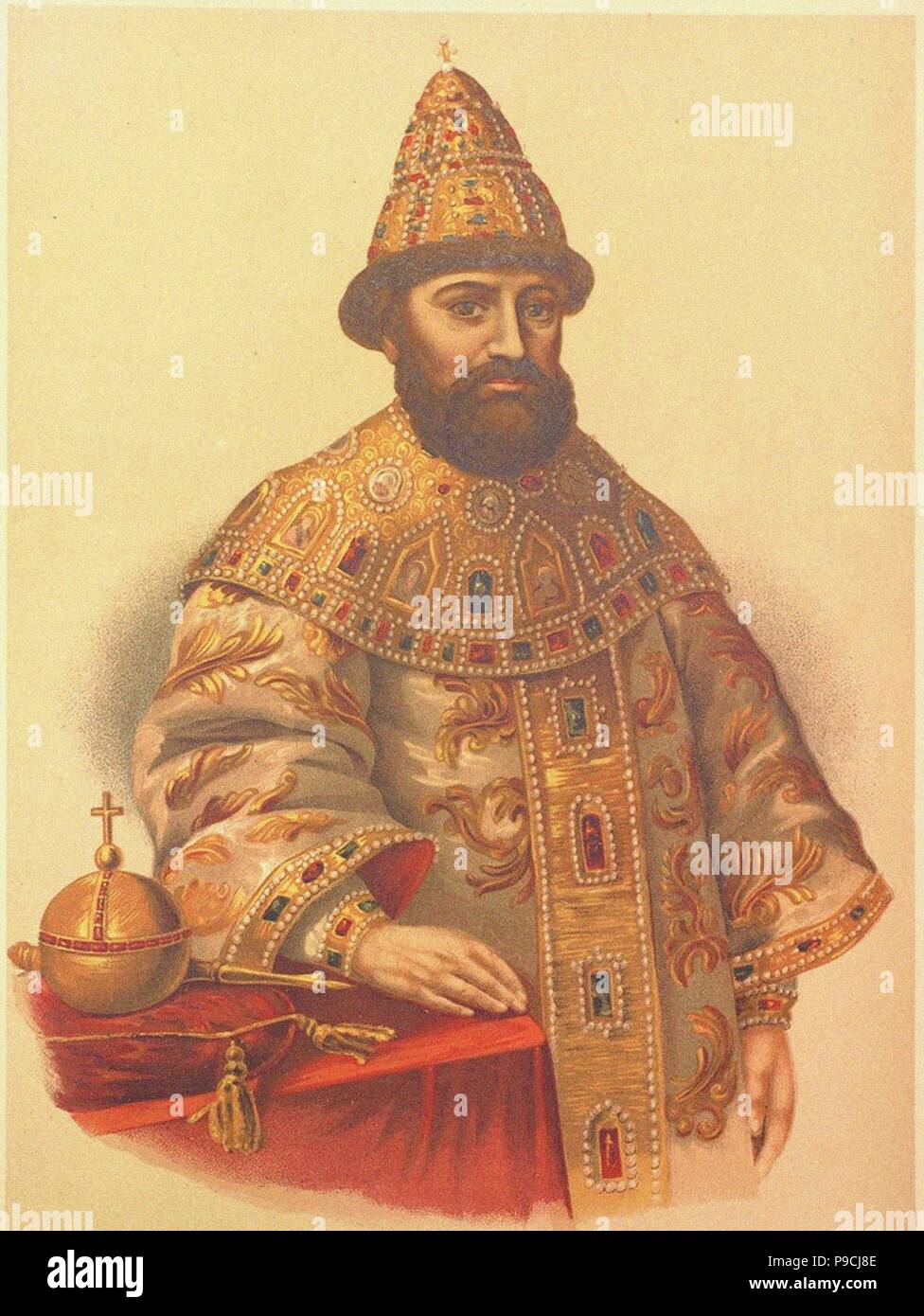 Portrait du Tsar Mikhaïl Fiodorovitch de Russie JE (1596-1645). Musée : collection privée. Banque D'Images