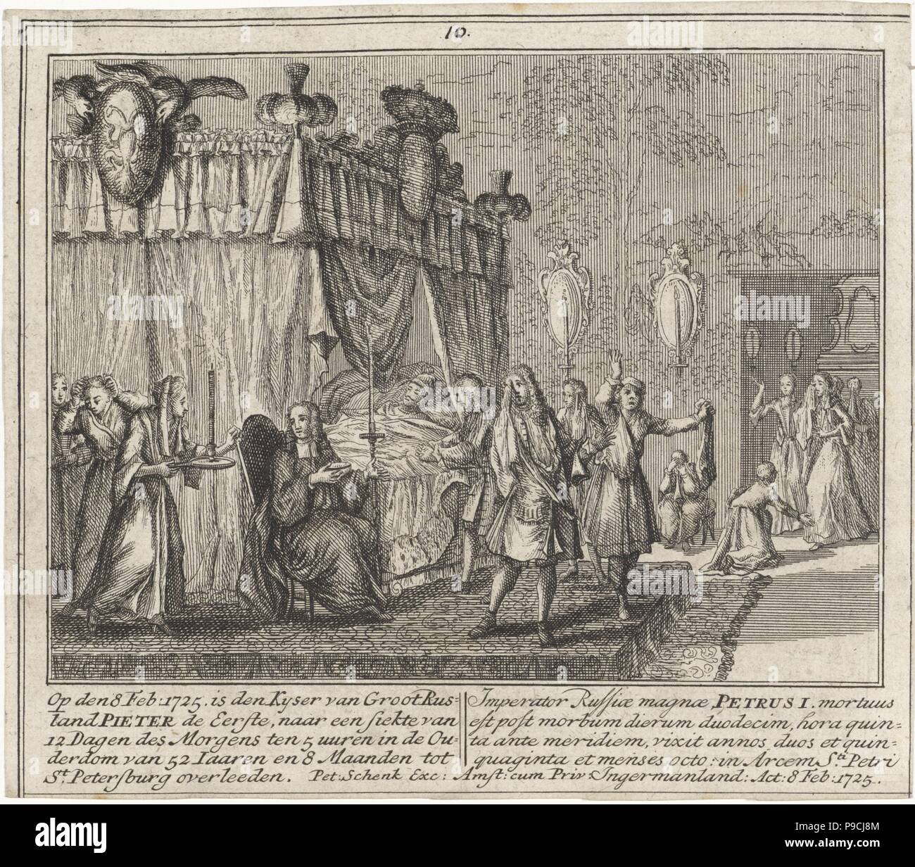 La Mort de Pierre le Grand le 8 février 1725. Musée : Rijksmuseum, Amsterdam. Banque D'Images