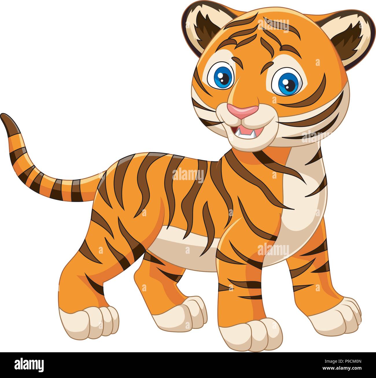Cartoon Bebe Tigre Isole Sur Fond Blanc Image Vectorielle Stock Alamy