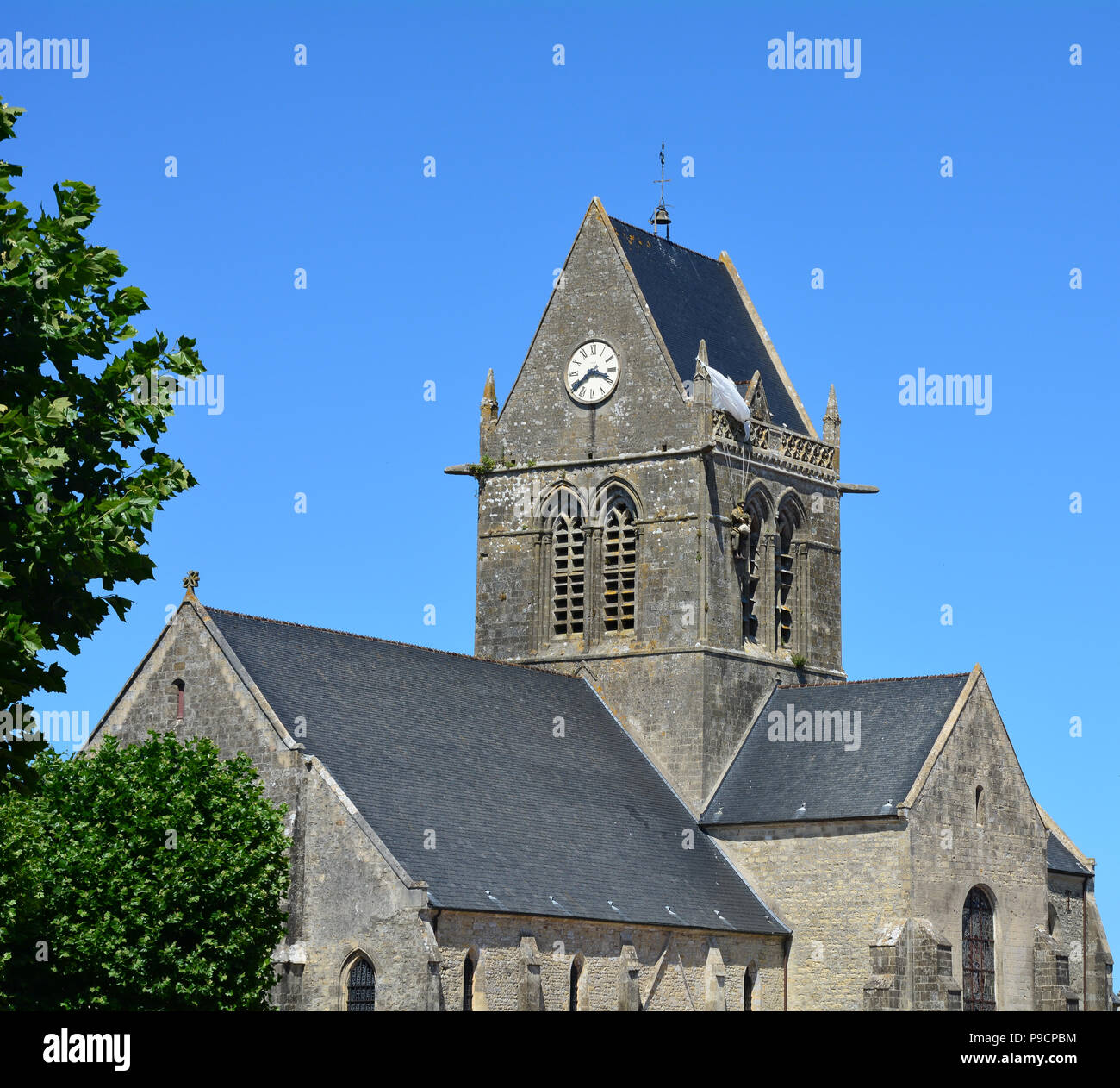 Sainte-Mère-Église est le premier village en Normandie libérée par l'armée des États-Unis le jour J, le 6 juin 1944. Dans la nuit avant le D-Day American s Banque D'Images