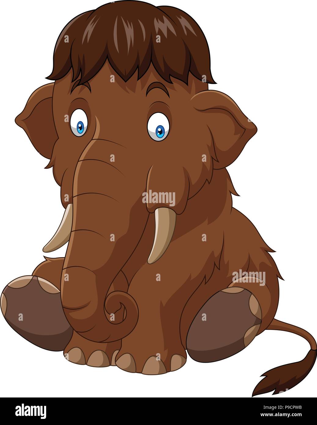 Cartoon baby sitting mammouth Illustration de Vecteur