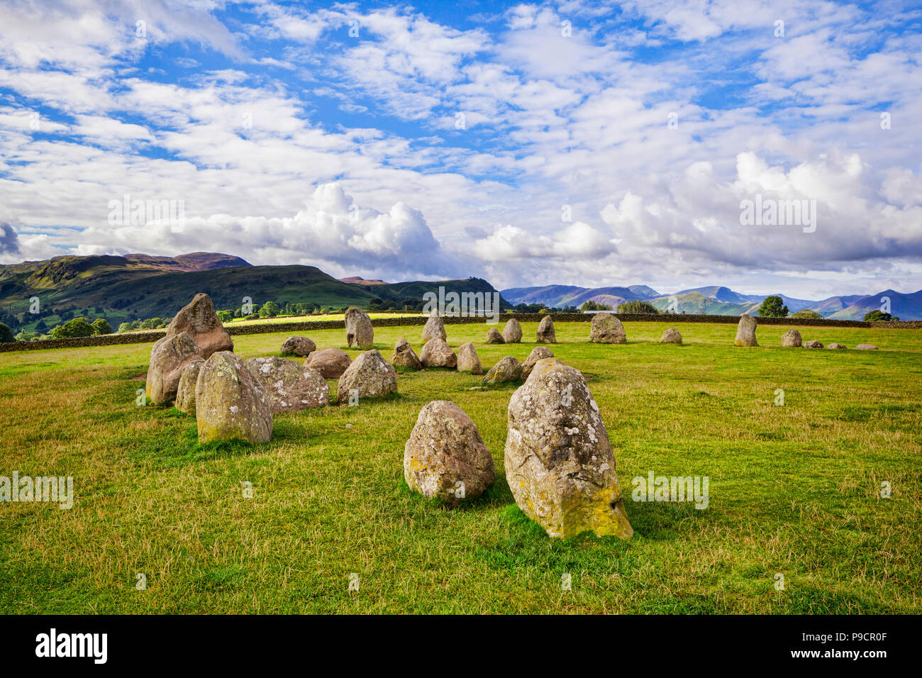 Cercle de pierres de Castlerigg, un monument mégalithique ring près de Keswick, Cumbria. Banque D'Images