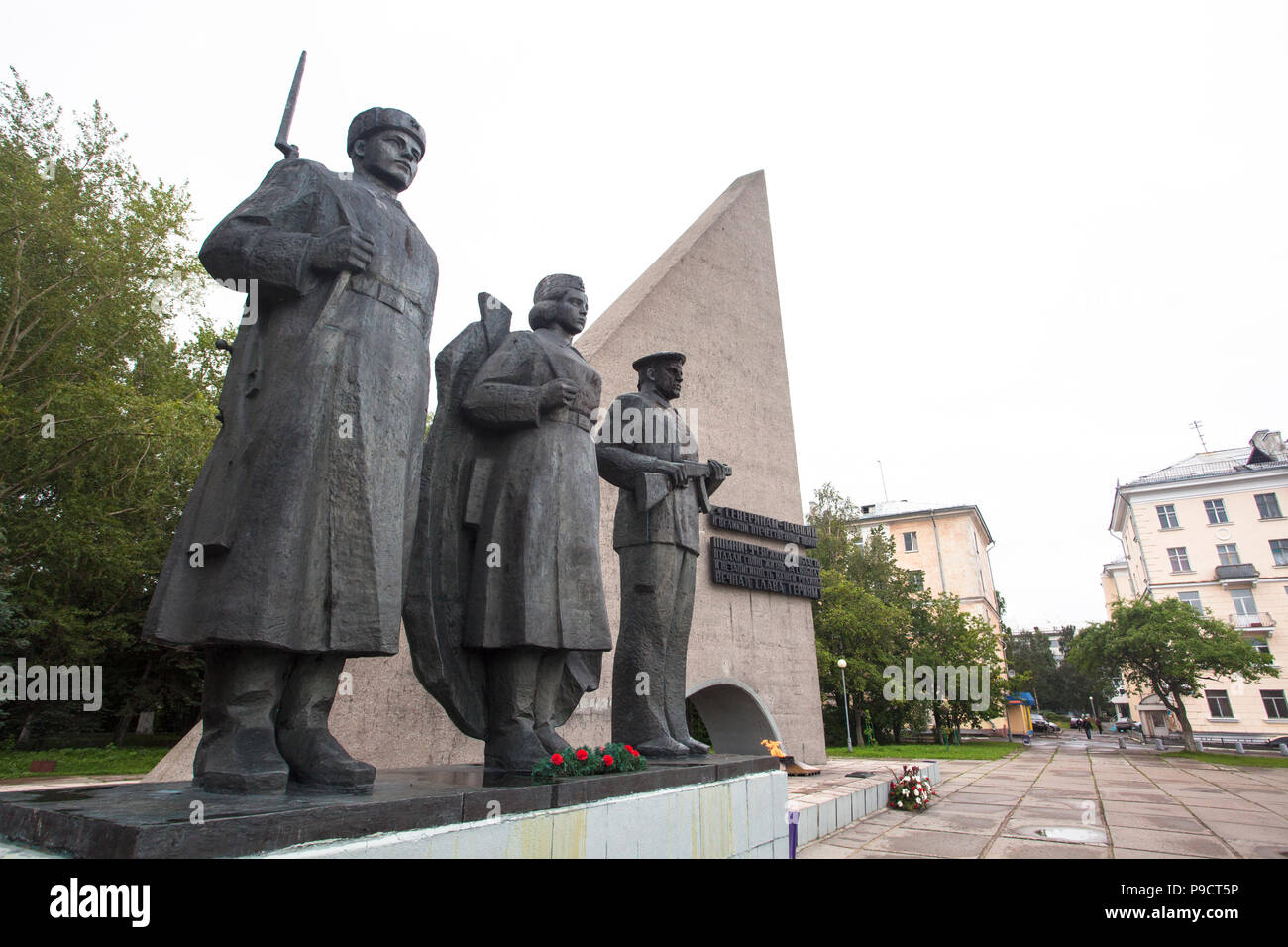 Statues communistes, Arkhangelsk, Russie Banque D'Images