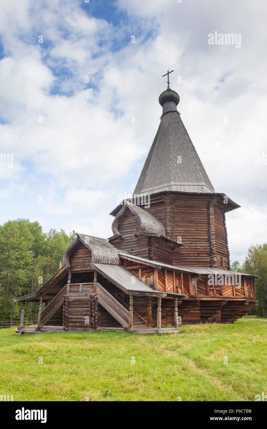 Bâtiment en bois historique, Arkhangelsk, Russie Banque D'Images