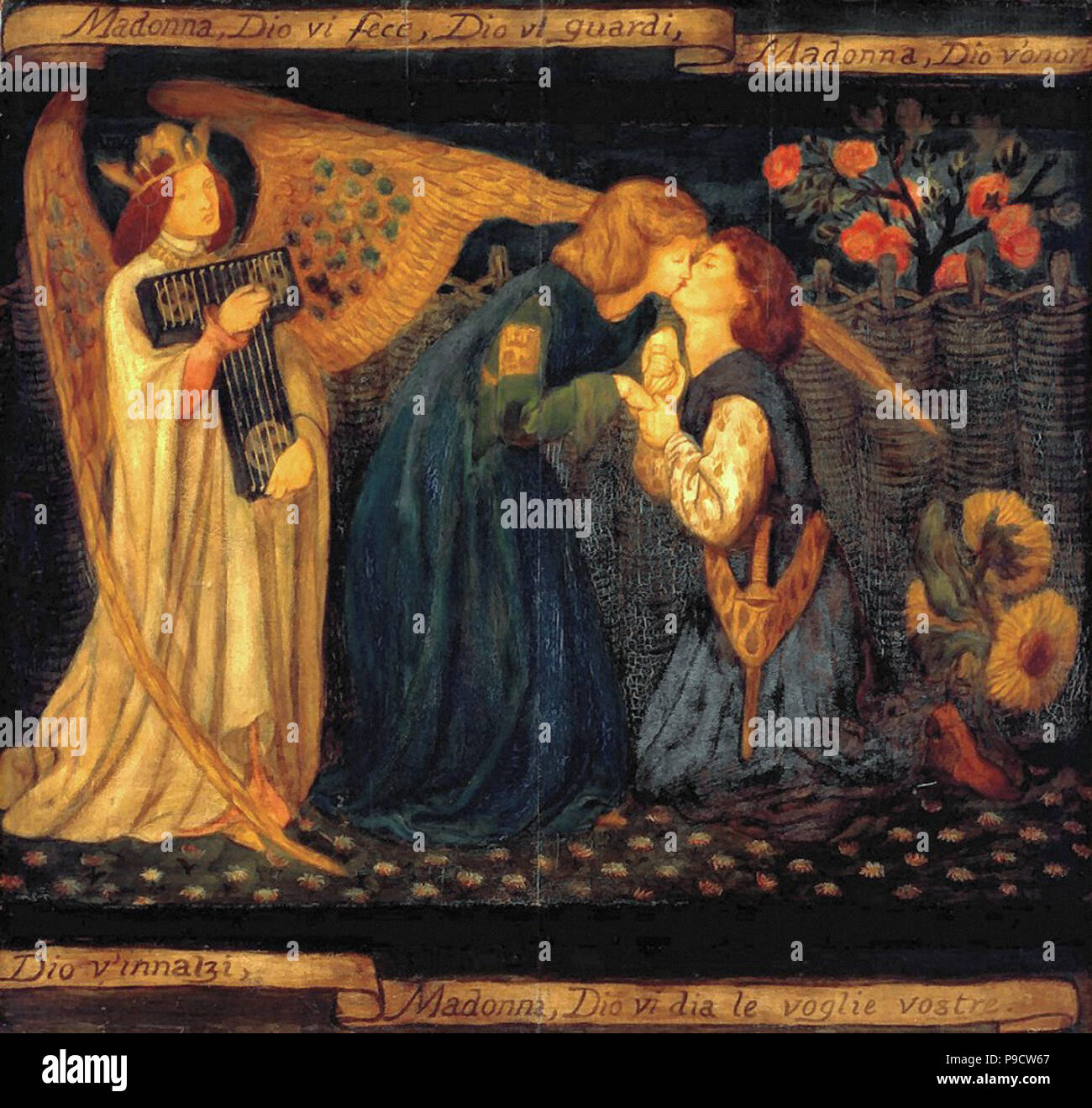 Dante Gabriel Rossetti - Message d'amour Banque D'Images