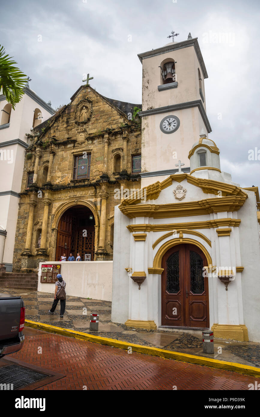 Iglesia La Merced church au coeur de Casco Viejo, Panama City, Panama Banque D'Images