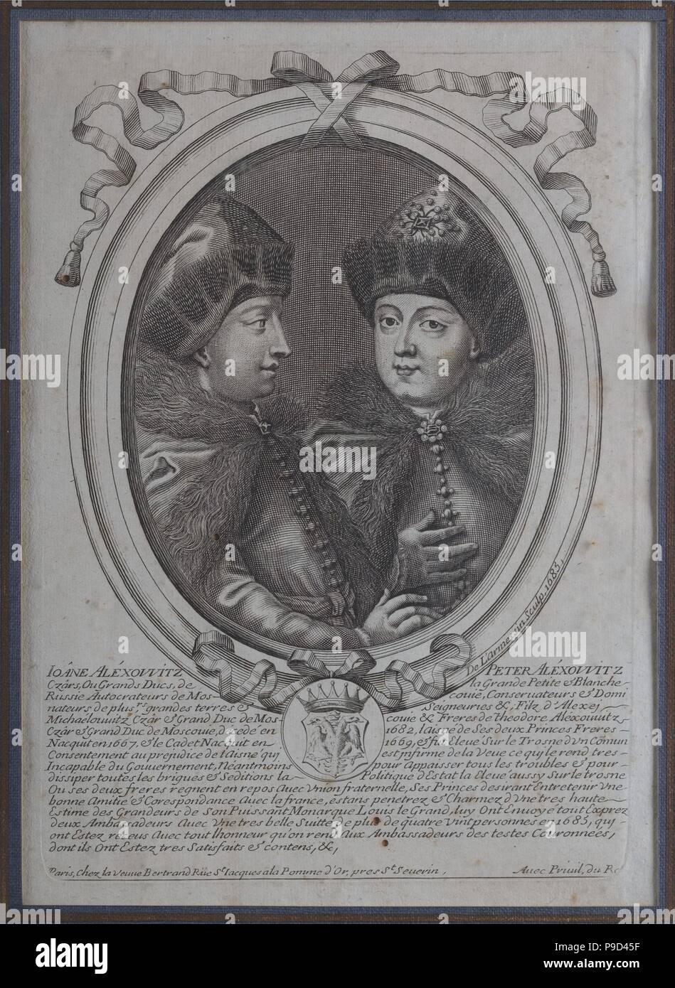 Les Tsars Ivan Alexeyevitch et Peter Alexeyevitch de la Russie. Musée : Constantine Palace, Saint-Pétersbourg. Banque D'Images